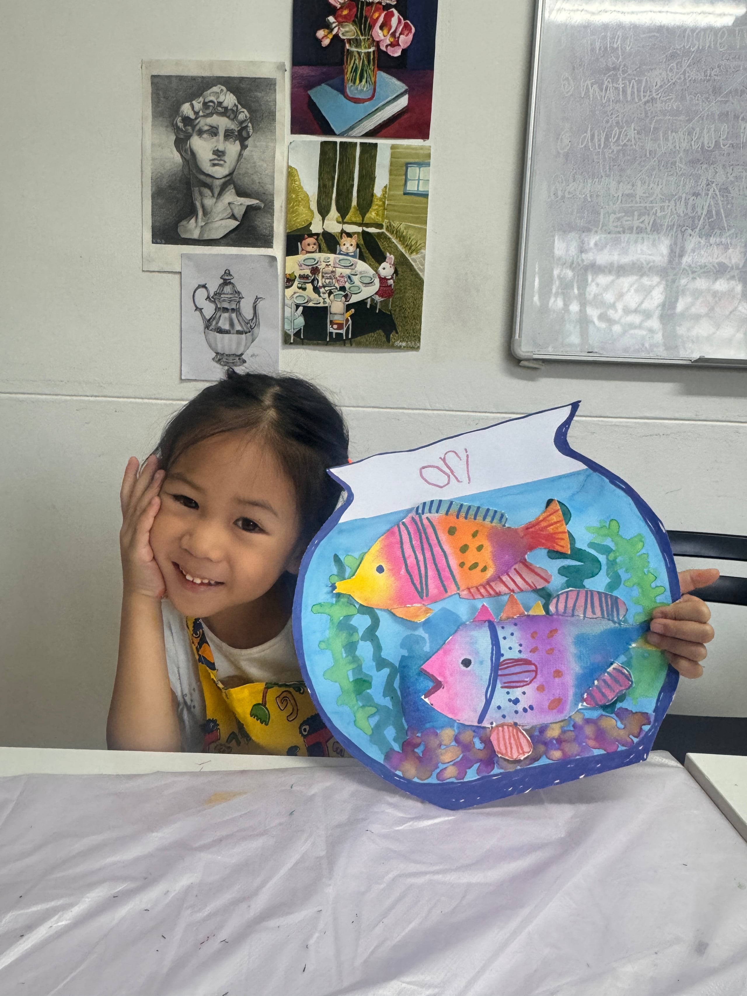 Crafty Corner - Young child with blue paint