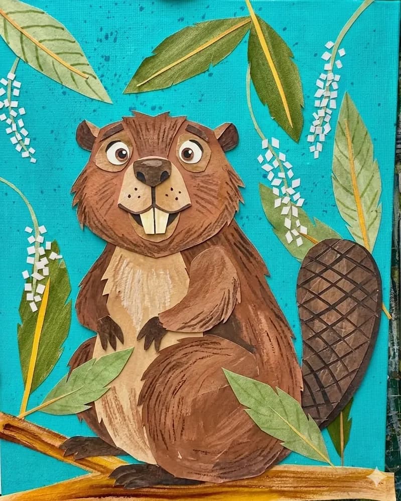 Hoppers Paper Collage, Cut paper + painted accents, ages 5+, 5-hour day-camp version available, Art by Ancourage Bishan & Woodlands