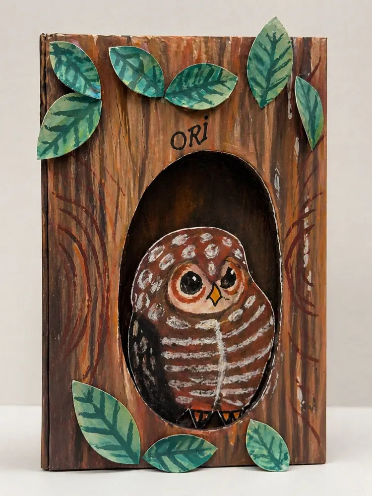 3D Paper Craft Owl in a Tree, 3D paper craft + painted accents, ages 5+, 2-hour session, Art by Ancourage Bishan & Woodlands
