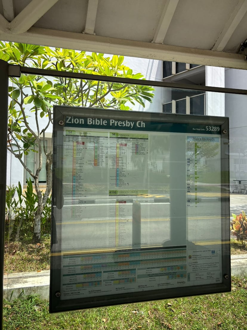 Step 2: Alight at Zion Bible Presby Church (53289)